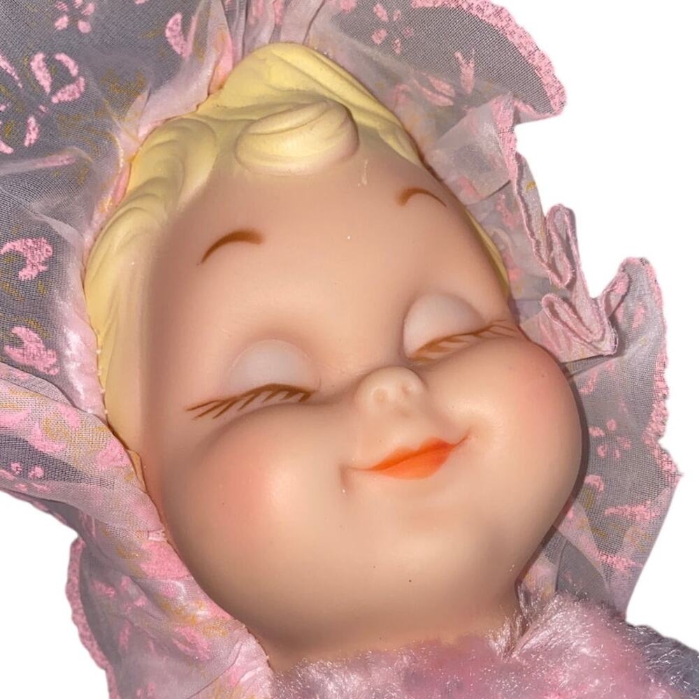 Vintage Rushton Rubber Face Doll Baby Girl Pillow Pajamas Plush Zipper Bag Sleep